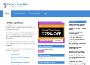 How famousscientists.org looks like on a tablet such as an iPad.