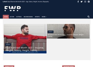 How famouswealthypeople.com looks like on a tablet such as an iPad.