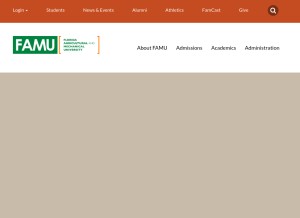 How famu.edu looks like on a tablet such as an iPad.
