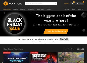 How fanatical.com looks like on a tablet such as an iPad.