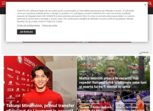 How fanatik.ro looks like on a tablet such as an iPad.