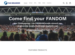How fanbrander.com looks like on a tablet such as an iPad.