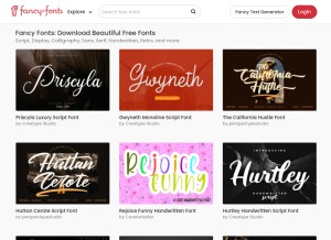 How fancy-fonts.com looks like on a tablet such as an iPad.