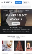 How fancy.com looks like on a mobile device such as an iPhone.