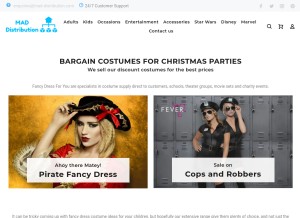 How fancydressforyou.com looks like on a tablet such as an iPad.
