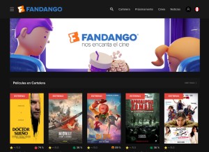 How fandango.lat looks like on a tablet such as an iPad.