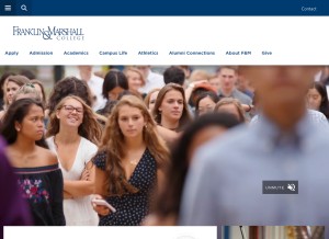 How fandm.edu looks like on a tablet such as an iPad.