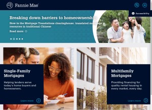 How fanniemae.com looks like on a tablet such as an iPad.