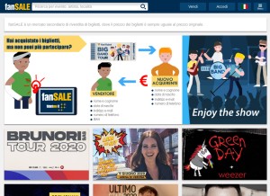 How fansale.it looks like on a tablet such as an iPad.