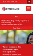 How fanshawec.ca looks like on a mobile device such as an iPhone.
