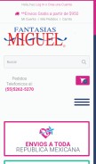 How fantasiasmiguel.com looks like on a mobile device such as an iPhone.