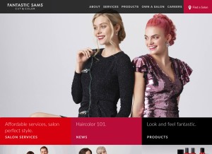 How fantasticsams.com looks like on a tablet such as an iPad.