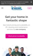 How fantasticservices.com looks like on a mobile device such as an iPhone.