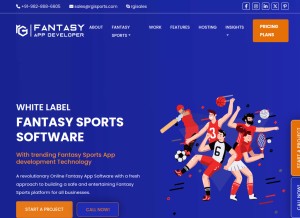 How fantasyappdeveloper.com looks like on a tablet such as an iPad.