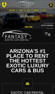 How fantasyexoticrentals.com looks like on a mobile device such as an iPhone.