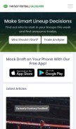 How fantasyfootballcalculator.com looks like on a mobile device such as an iPhone.