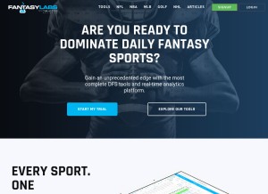 How fantasylabs.com looks like on a tablet such as an iPad.