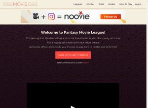 How fantasymovieleague.com looks like on a tablet such as an iPad.