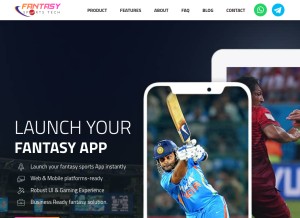 How fantasysportstech.com looks like on a tablet such as an iPad.