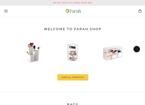 How farah.shop looks like on a tablet such as an iPad.