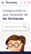 How farmacias.com looks like on a mobile device such as an iPhone.