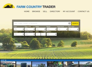 How farmcountrytrader.com looks like on a tablet such as an iPad.
