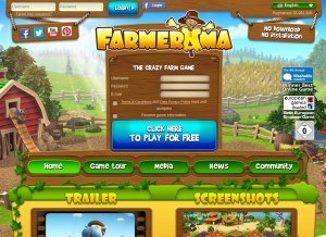How farmerama.com looks like on a tablet such as an iPad.