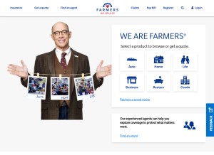 How farmers.com looks like on a tablet such as an iPad.