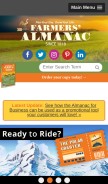 How farmersalmanac.com looks like on a mobile device such as an iPhone.