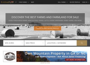 How farmflip.com looks like on a tablet such as an iPad.