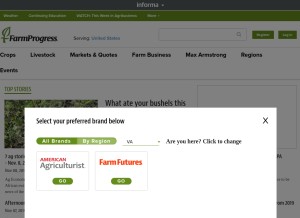 How farmprogress.com looks like on a tablet such as an iPad.
