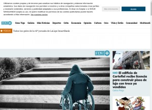 How farodevigo.es looks like on a tablet such as an iPad.