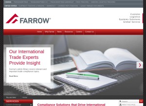 How farrow.com looks like on a tablet such as an iPad.