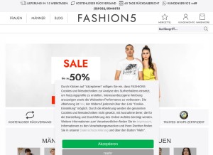 How fashion5.de looks like on a tablet such as an iPad.