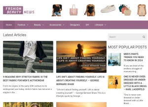 How fashionbeautynews.com looks like on a tablet such as an iPad.