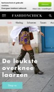 How fashionchick.nl looks like on a mobile device such as an iPhone.