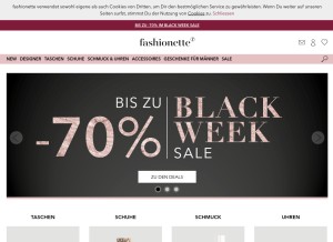 How fashionette.de looks like on a tablet such as an iPad.