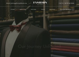 How fashiongalleria.biz looks like on a tablet such as an iPad.