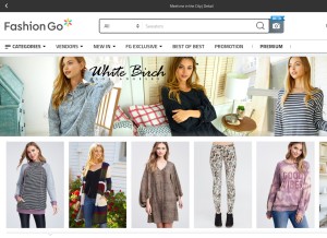 How fashiongo.net looks like on a tablet such as an iPad.
