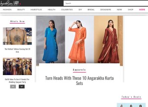 How fashionlady.in looks like on a tablet such as an iPad.