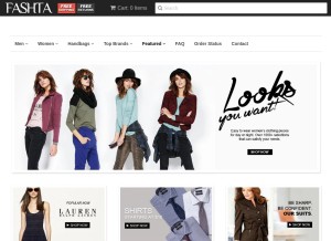 How fashta.com looks like on a tablet such as an iPad.