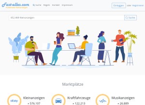 How fast-alles.com looks like on a tablet such as an iPad.