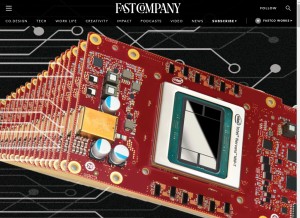 How fastcompany.com looks like on a tablet such as an iPad.