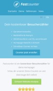 How fastcounter.de looks like on a mobile device such as an iPhone.