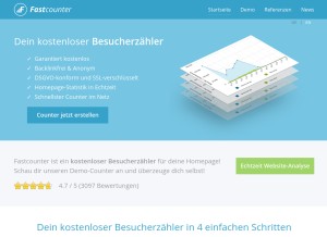 How fastcounter.de looks like on a tablet such as an iPad.