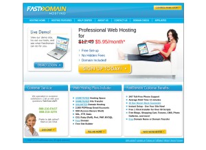 How fastdomain.com looks like on a tablet such as an iPad.