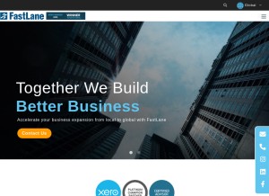 How fastlane-global.com looks like on a tablet such as an iPad.