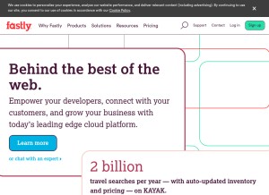How fastly.net looks like on a tablet such as an iPad.