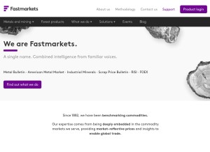How fastmarkets.com looks like on a tablet such as an iPad.
