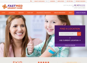 How fastmed.com looks like on a tablet such as an iPad.